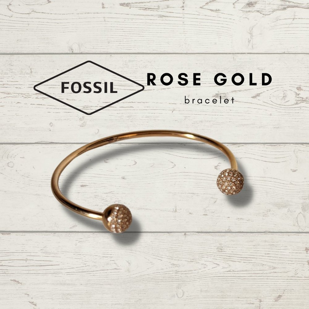 Rose Gold Stainless Steel Fossil Bracelet